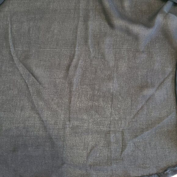 MyMichelle Black Sheer Blouse XS – Gold Zippers, Roll Tab Sleeves, V-Neck - Picture 8 of 8